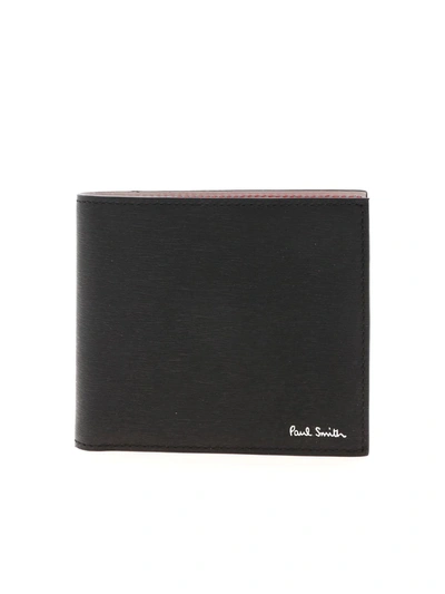 Shop Paul Smith Logo Print Wallet In Black And Red
