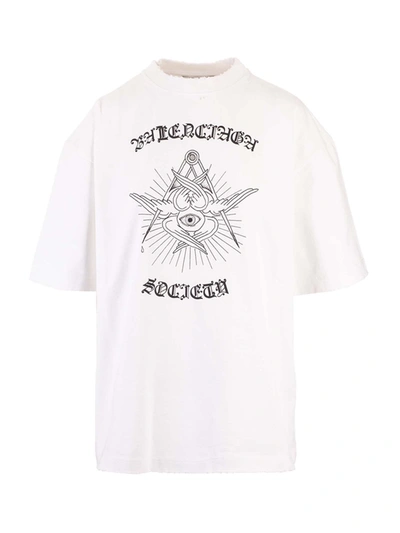Shop Balenciaga Free Your Mind T-shirts In White