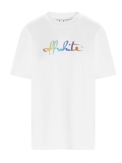 Shop Off-white Rainbow Tombo T-shirt In White