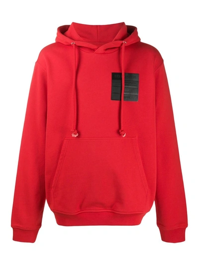 Shop Maison Margiela Red Cotton Hoodie In Rosso