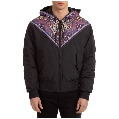 Shop Versace Jeans Couture Men's Outerwear Jacket Blouson Hood In Black