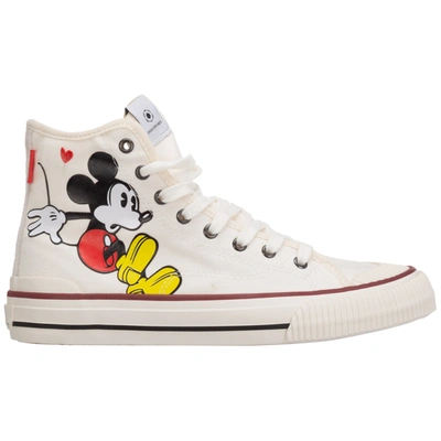 Shop Moa Master Of Arts Women's Shoes High Top Trainers Sneakers   Disney Mickey Mouse In White