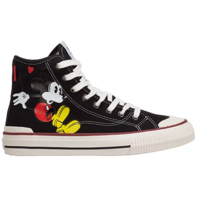 Shop Moa Master Of Arts Women's Shoes High Top Trainers Sneakers   Disney Mickey Mouse In Black