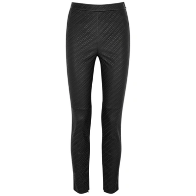 Shop Givenchy Black Embossed Leather Leggings