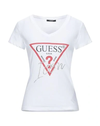 Shop Guess Woman T-shirt White Size Xs Cotton