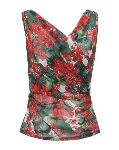 Shop Dolce & Gabbana Woman Top Red Size 0 Silk, Elastane