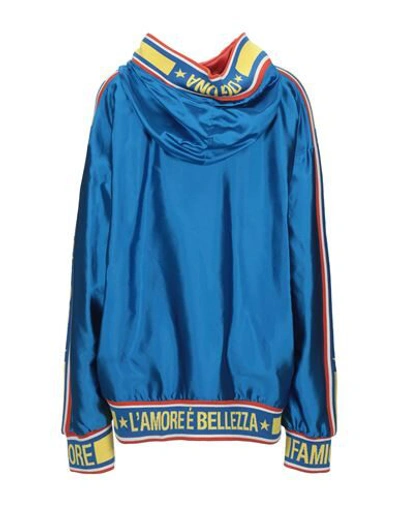Shop Dolce & Gabbana Woman Sweatshirt Azure Size 2 Silk, Glass, Polyester, Cotton, Elastane In Blue