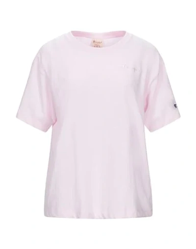 Shop Champion Woman T-shirt Light Pink Size Xs Cotton