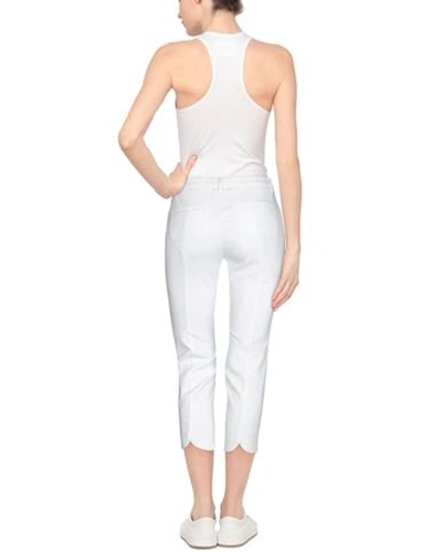 Shop Peserico Woman Cropped Pants White Size 12 Cotton, Elastane