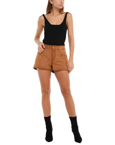 Shop Golden Goose Woman Shorts & Bermuda Shorts Camel Size 6 Ovine Leather