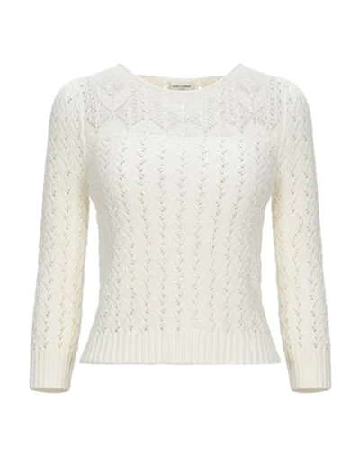 Shop Saint Laurent Sweaters In Ivory