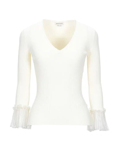 Shop Alexander Mcqueen Woman Sweater Ivory Size M Viscose, Polyester, Silk In White