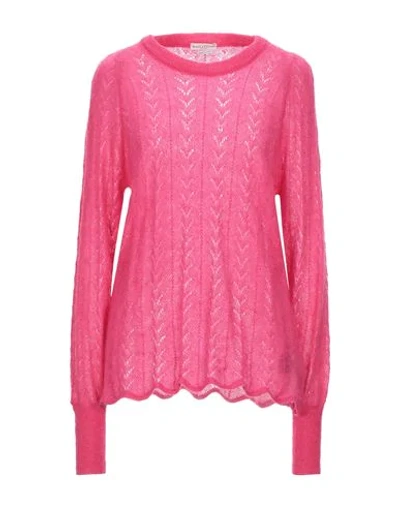 Shop Ballantyne Woman Sweater Fuchsia Size 8 Mohair Wool, Polyamide, Wool In Pink