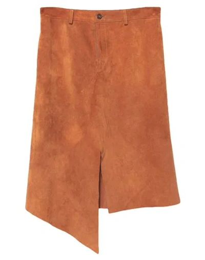 Shop Maison Margiela Midi Skirts In Brown
