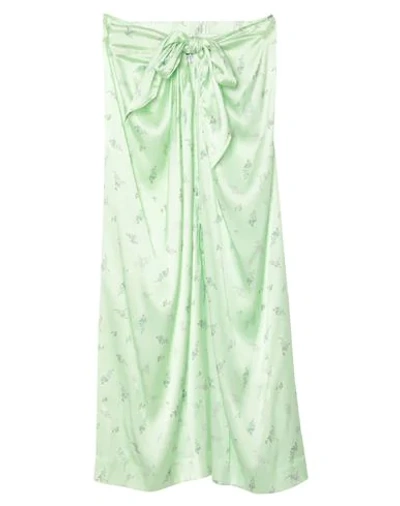 Shop Ganni Long Skirts In Light Green