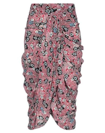 Shop Isabel Marant Woman Midi Skirt Pink Size 6 Silk, Elastane