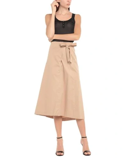Shop Peserico Woman Midi Skirt Sand Size 6 Cotton, Elastane