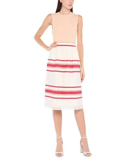 Semicouture Midi Skirts In White