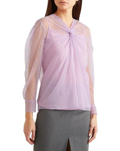 Shop Pushbutton Blouses In Lilac