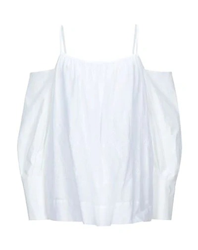 Shop Erika Cavallini Woman Top White Size 8 Cotton, Elastane, Polyester