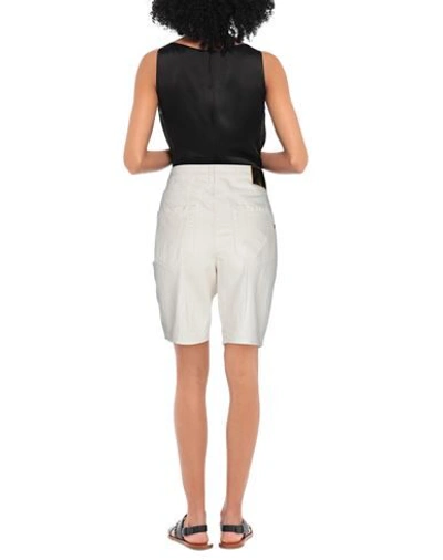 Shop Dondup Woman Denim Shorts Ivory Size 25 Cotton, Linen In White