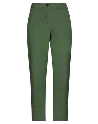 Shop Semicouture Woman Jeans Green Size 28 Cotton, Elastane