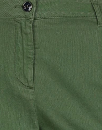 Shop Semicouture Woman Jeans Green Size 28 Cotton, Elastane
