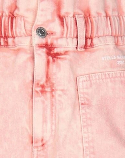 Shop Stella Mccartney Woman Denim Shorts Coral Size 31 Cotton, Elastane In Red