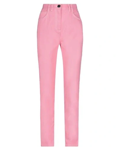 Shop Balmain Woman Jeans Pink Size 6 Cotton, Elastane