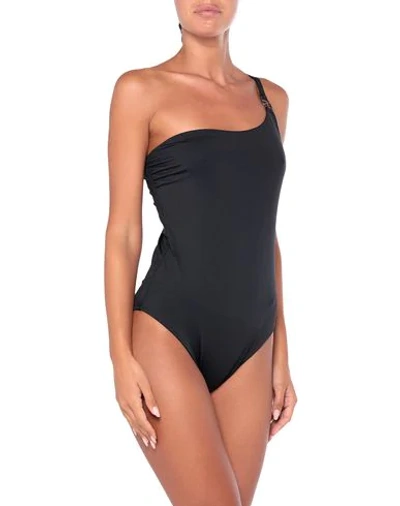 Shop Karl Lagerfeld One-piece Swimsuits In Black