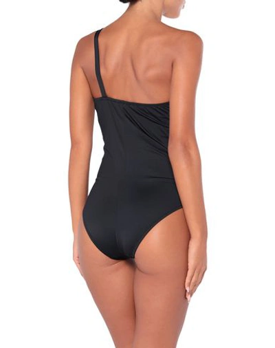 Shop Karl Lagerfeld One-piece Swimsuits In Black