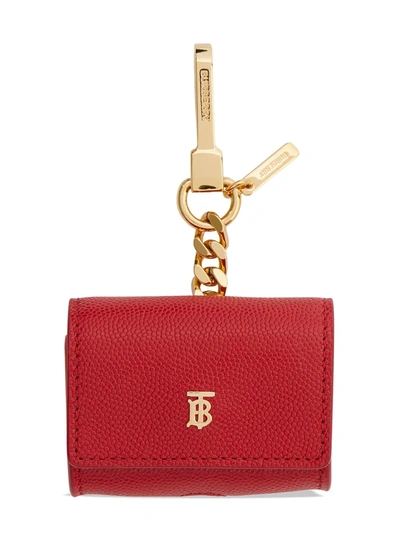 Shop Burberry Monogram-plaque Airpods Pro Case In Red