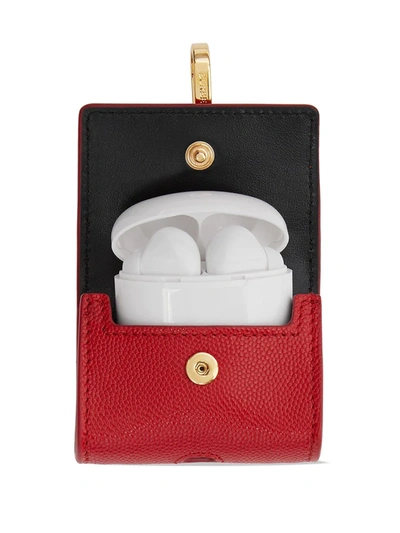 Shop Burberry Monogram-plaque Airpods Pro Case In Red