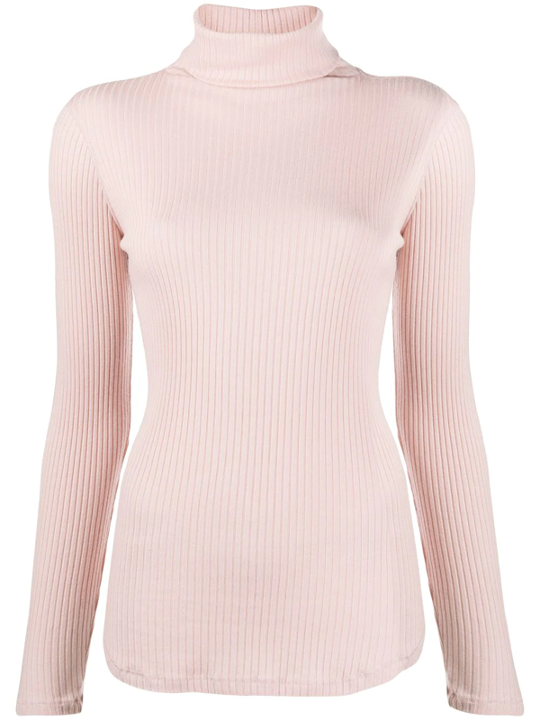 pale pink roll neck jumper