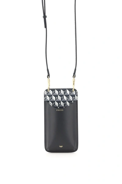 Shop Anya Hindmarch Phone Pouch I Am A Plastic Bag In Charcoal