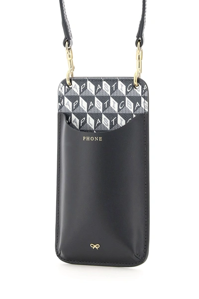 Shop Anya Hindmarch Phone Pouch I Am A Plastic Bag In Charcoal