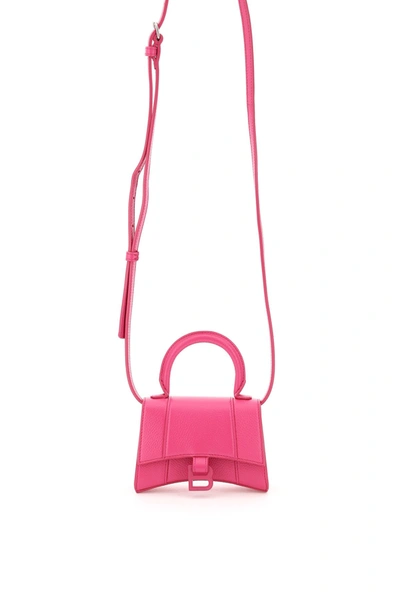 Shop Balenciaga Hourglass Top Handle Mini Bag In Fuchsia