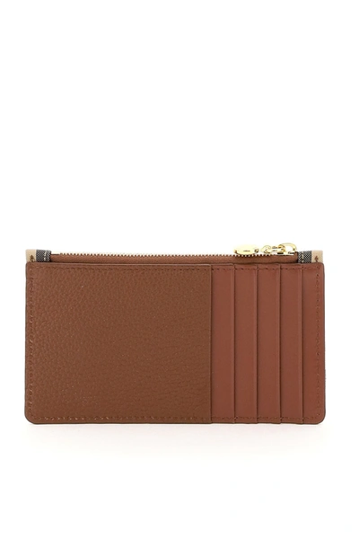 Shop Burberry Somerset Card Holder Pouch In Tan