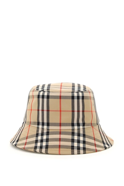 Shop Burberry Vintage Check Bucket Hat In Archive Beige