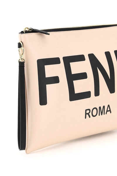 Shop Fendi Large Pouch  Roma In Rosa Quarzo Nr Os