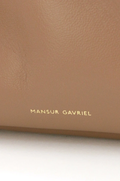 Shop Mansur Gavriel Shoulder Mini Cloud Clutch In Biscotto