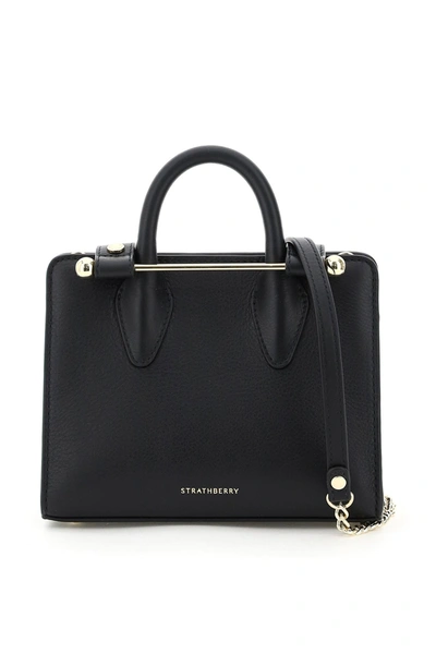 Shop Strathberry The  Nano Tote Bag In Black