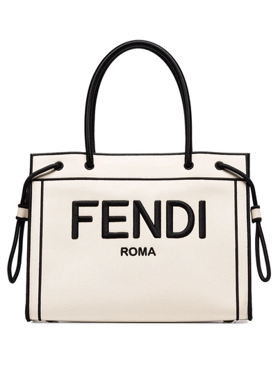 Shop Fendi Women's Beige Fabric Tote