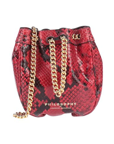Shop Philosophy Di Lorenzo Serafini Woman Handbag Red Size - Soft Leather