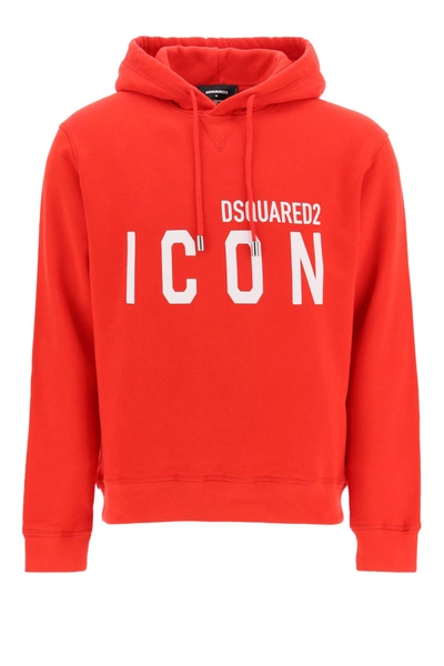 Shop Dsquared2 Icon Hoodie In Red