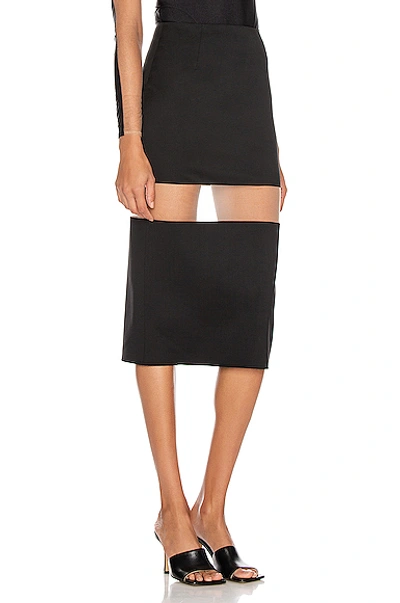 Shop Mugler Cutout Midi Skirt In Black