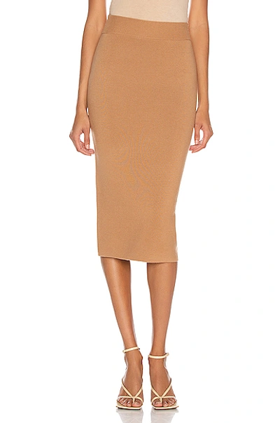 Shop Victor Glemaud Colorblock Skirt In Solid Camel