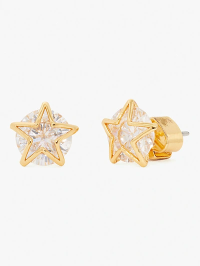 Shop Kate Spade Something Sparkly Boxed Star Studs In Clear/gold