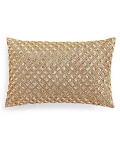 Shop Hotel Collection Leaflet Decorative Pillow, 14" X 22", Created For Macy's Bedding In Gold