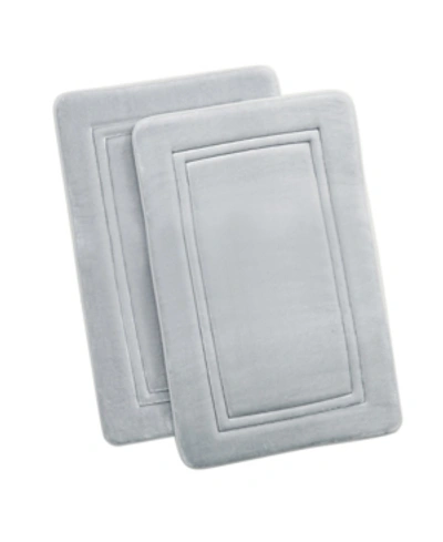 Shop Truly Calm Antimicrobial Memory Foam Bath Rug, Set Of 2 In Light Gray